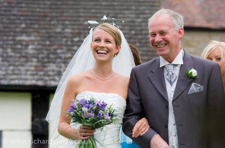 father and bride at a worcestershire wedding